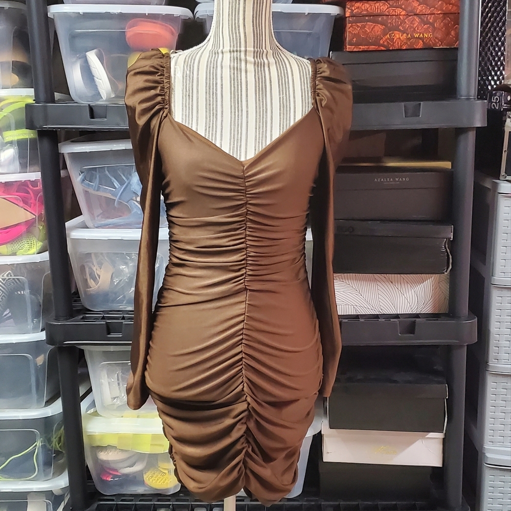 Ladies PUFF Sleeve Fitted Dress